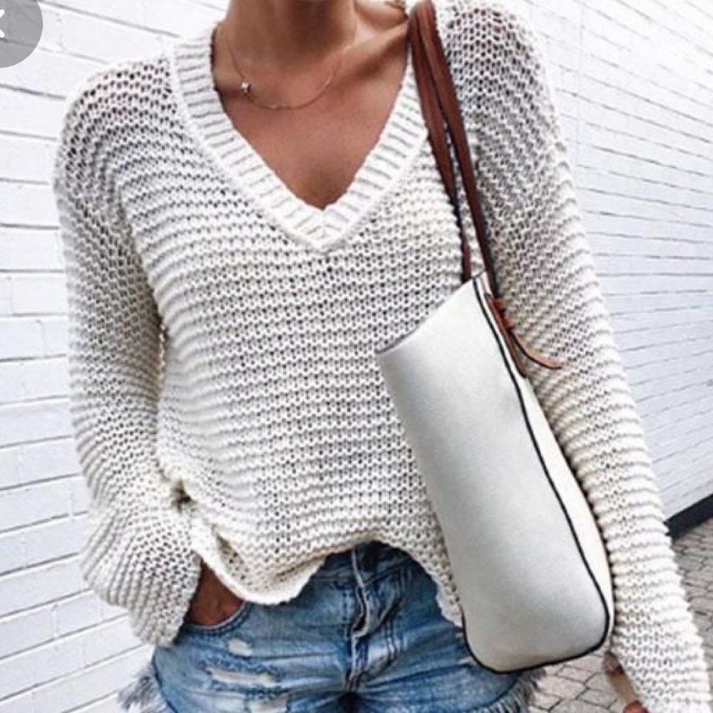 Forever21 Cream knit sweater